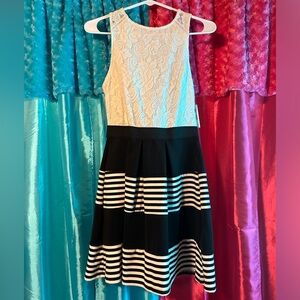 black and white dress